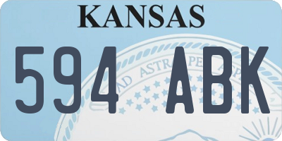 KS license plate 594ABK
