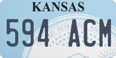 KS license plate 594ACM