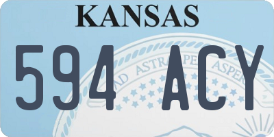 KS license plate 594ACY