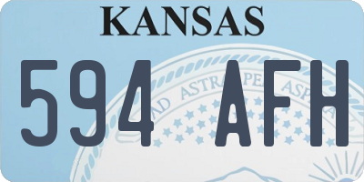 KS license plate 594AFH
