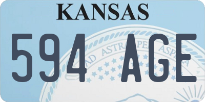 KS license plate 594AGE