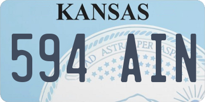 KS license plate 594AIN