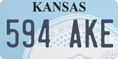 KS license plate 594AKE
