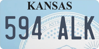 KS license plate 594ALK