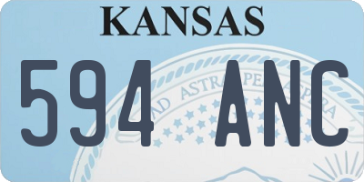 KS license plate 594ANC