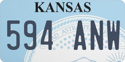 KS license plate 594ANW