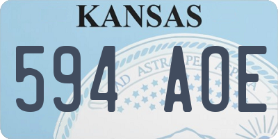 KS license plate 594AOE