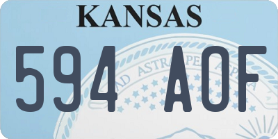 KS license plate 594AOF