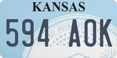 KS license plate 594AOK