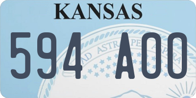KS license plate 594AOO