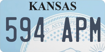 KS license plate 594APM
