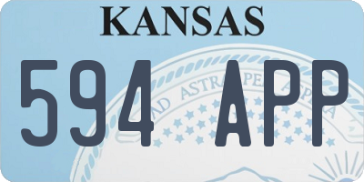 KS license plate 594APP