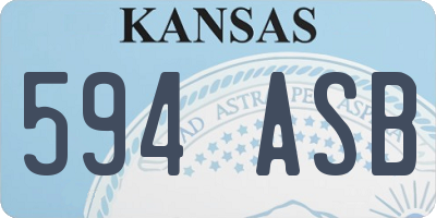 KS license plate 594ASB