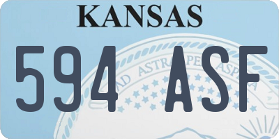 KS license plate 594ASF