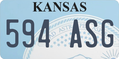 KS license plate 594ASG