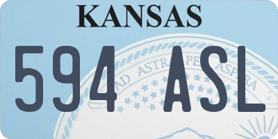 KS license plate 594ASL