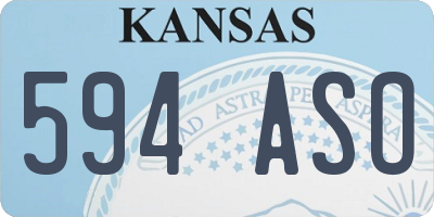 KS license plate 594ASO
