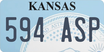 KS license plate 594ASP
