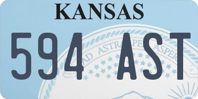 KS license plate 594AST