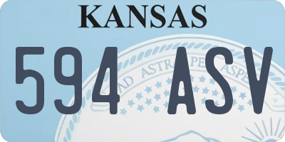 KS license plate 594ASV