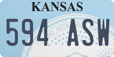 KS license plate 594ASW