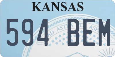 KS license plate 594BEM
