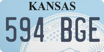 KS license plate 594BGE