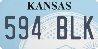 KS license plate 594BLK