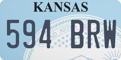 KS license plate 594BRW
