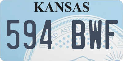 KS license plate 594BWF