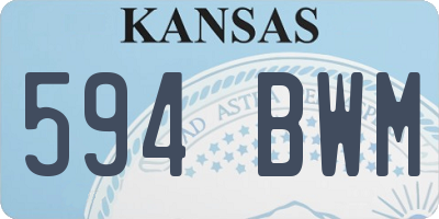 KS license plate 594BWM