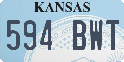 KS license plate 594BWT