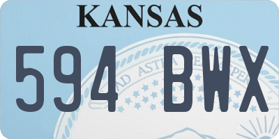 KS license plate 594BWX