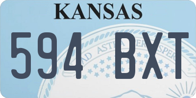 KS license plate 594BXT