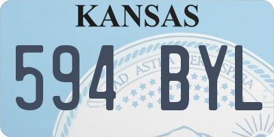 KS license plate 594BYL