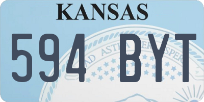 KS license plate 594BYT