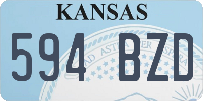 KS license plate 594BZD