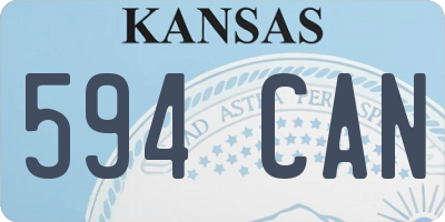 KS license plate 594CAN