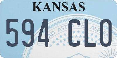 KS license plate 594CLO