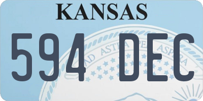 KS license plate 594DEC