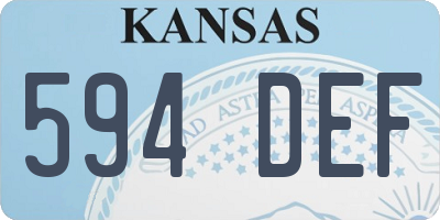 KS license plate 594DEF