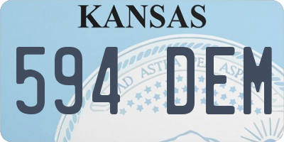 KS license plate 594DEM