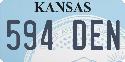 KS license plate 594DEN