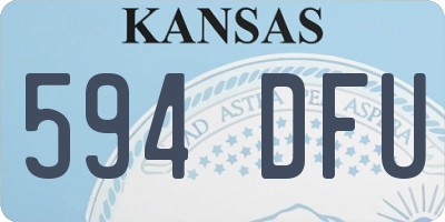 KS license plate 594DFU