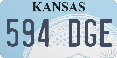 KS license plate 594DGE
