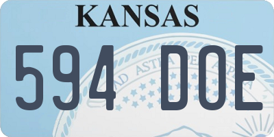 KS license plate 594DOE
