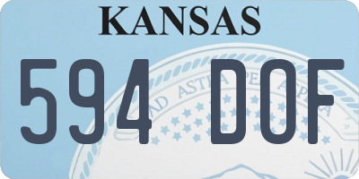 KS license plate 594DOF