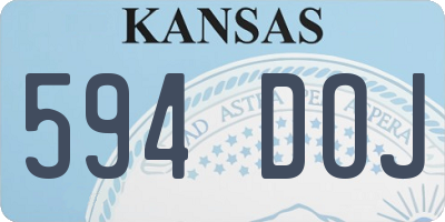 KS license plate 594DOJ