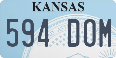 KS license plate 594DOM