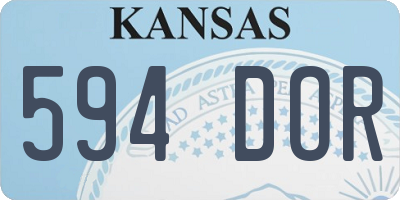 KS license plate 594DOR
